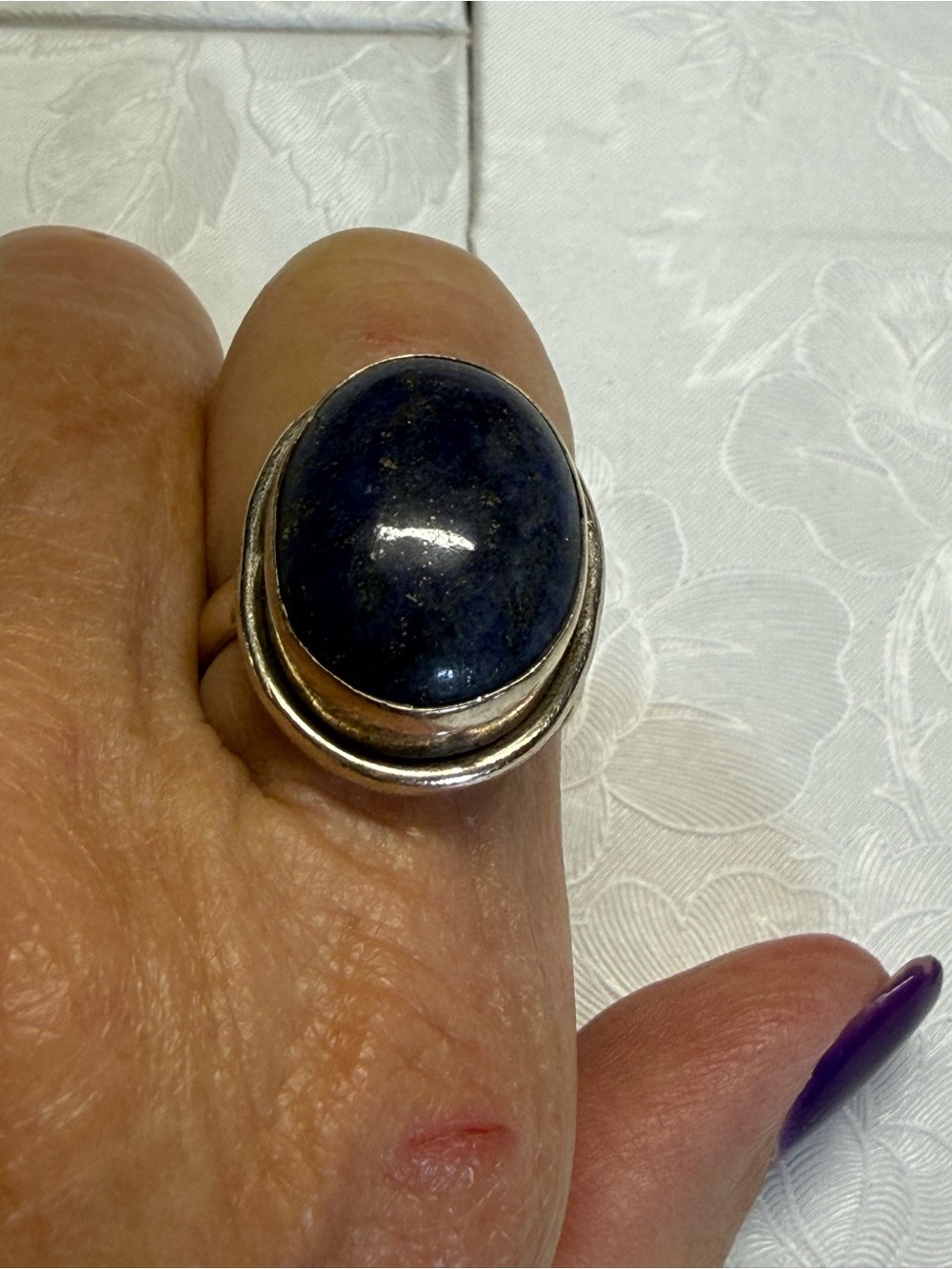 Size 8.5 Silver Sodalite Ring